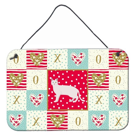 Carolines Treasures 8 x 12 in. Khao Manee No.1 Cat Love Wall or Door Hanging Prints CK5628DS812